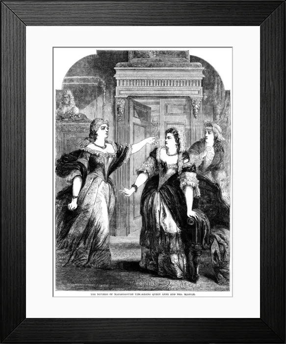 Framed Print : The Duchess of Marlborough upbraiding Queen Anne (1665-1714) and Mrs Masham. Artist: Pearson Framed Print : The Duchess of Marlborough upbraiding Queen Anne (1665-1714) and Mrs Masham. Artist: Pearson