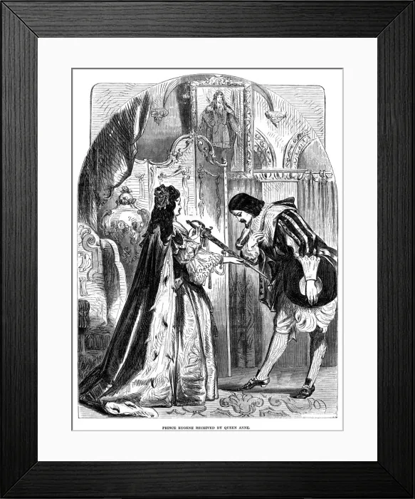 Framed Print : Queen Anne (1665-1714) receiving Prince Eugene (1663-1736) of Austria Framed Print : Queen Anne (1665-1714) receiving Prince Eugene (1663-1736) of Austria