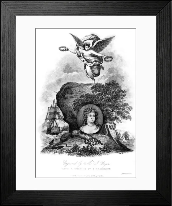 Framed Print : Queen Anne (1665-1714), 1824. Artist: Rogers Framed Print : Queen Anne (1665-1714), 1824. Artist: Rogers