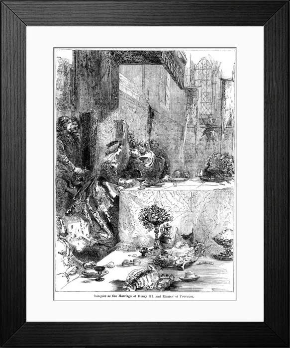 Framed Print : Banquet at the marriage of King Henry III (1207-1272) and Eleanor of Provence (c1223-1291), 1236 Framed Print : Banquet at the marriage of King Henry III (1207-1272) and Eleanor of Provence (c1223-1291), 1236