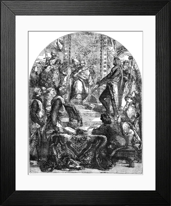 Framed Print : The barons enforcing their rights from King Henry III (1207-1272) Framed Print : The barons enforcing their rights from King Henry III (1207-1272)