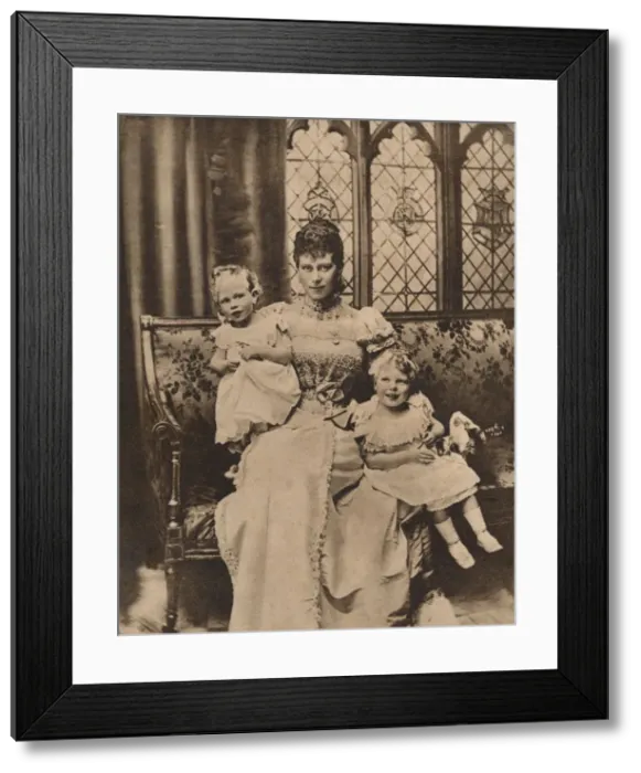 Framed Print : The Duchess of York with her two sons, Princes Edward and Albert, c1897 (1935) Framed Print : The Duchess of York with her two sons, Princes Edward and Albert, c1897 (1935)