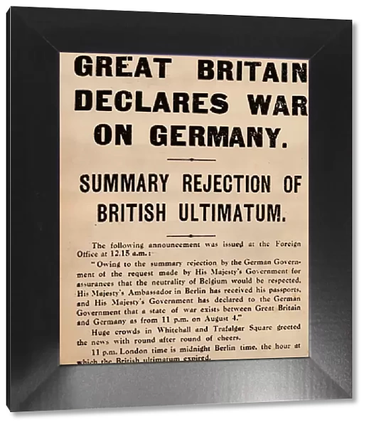 Britain declares war on Germany, 1914 (1935)