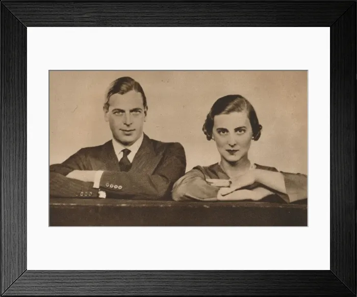 Framed Print : Prince George and Princess Marina, who became engaged on 28 August, 1934 (1935) Framed Print : Prince George and Princess Marina, who became engaged on 28 August, 1934 (1935)
