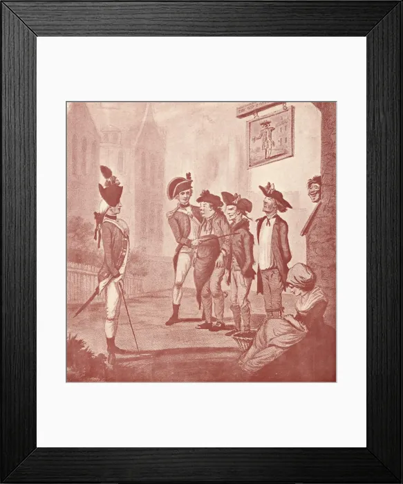 Framed Print : Recruits c18th century (1909). Artist: Watson & Dixon Framed Print : Recruits c18th century (1909). Artist: Watson & Dixon