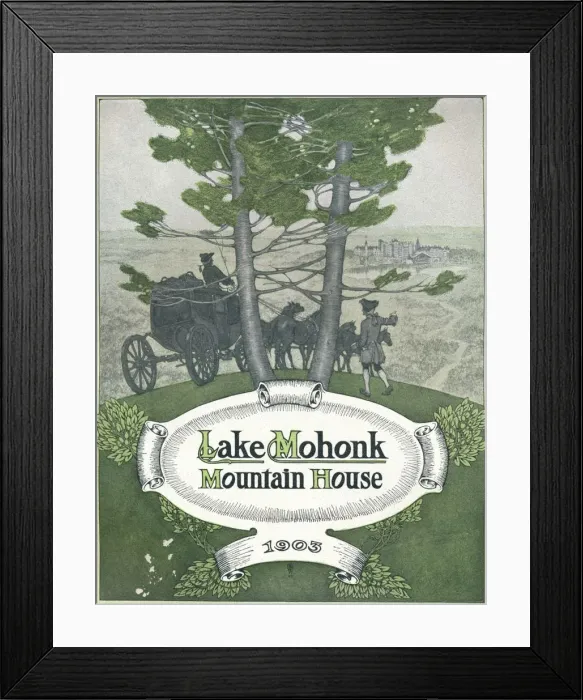 Framed Print : Lake Mohonk Mountain House, 1903. Artist: Binner Engraving Co Framed Print : Lake Mohonk Mountain House, 1903. Artist: Binner Engraving Co