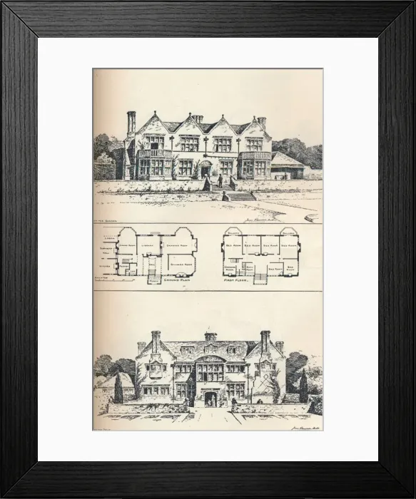 Framed Print : Houghton Grange, near Huntingdon, c1897 Framed Print : Houghton Grange, near Huntingdon, c1897