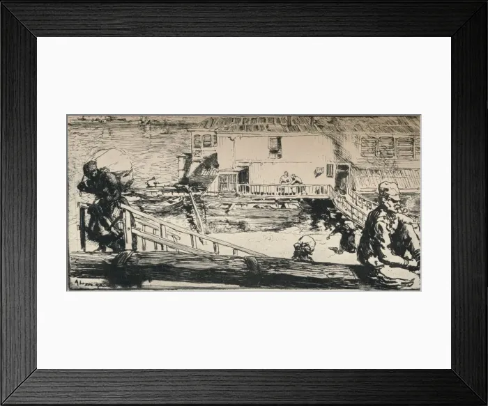 Framed Print : Washing Boat, 1915. Artist: Auguste Lepere Framed Print : Washing Boat, 1915. Artist: Auguste Lepere