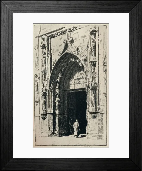 Framed Print : Entrance of the Church of St Nicholas-des-Champs, 1915. Artist: Otto J Schneider Framed Print : Entrance of the Church of St Nicholas-des-Champs, 1915. Artist: Otto J Schneider