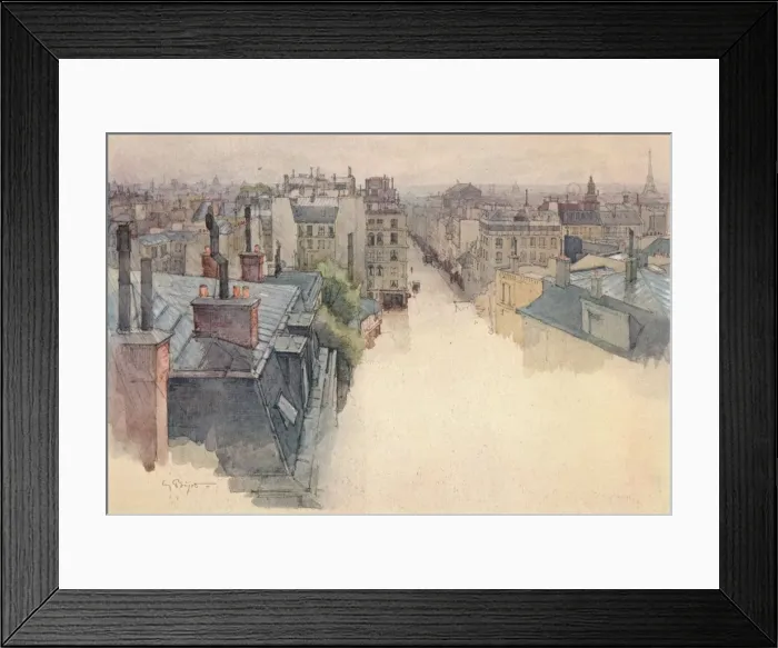 Framed Print : Paris viewed from Montmartre, 1915. Artist: Eugene Bejot
