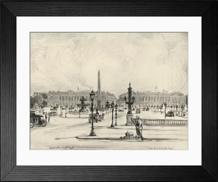 Framed Print : Place de la Concorde, 1915. Artist: Frank Milton Armington Framed Print : Place de la Concorde, 1915. Artist: Frank Milton Armington