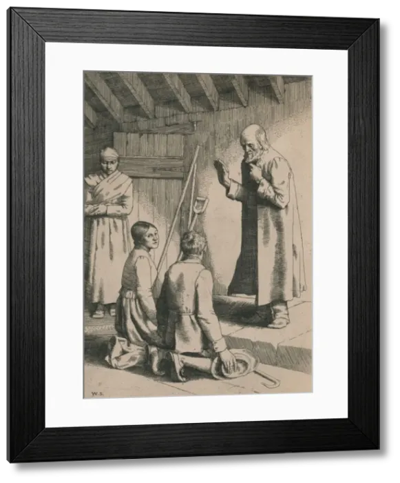 Framed Print : Marriage of Mercy and Matthew, c1916. Artist: William Strang Framed Print : Marriage of Mercy and Matthew, c1916. Artist: William Strang