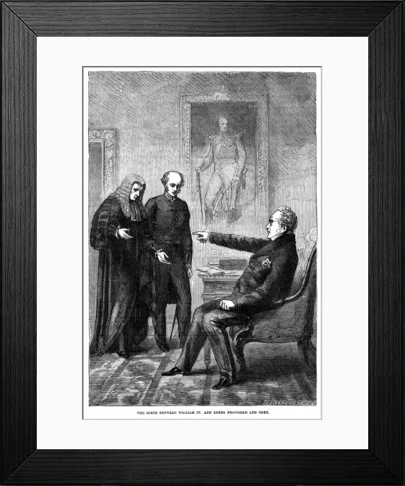 Framed Print : King William IV, Lord Henry Brougham and Lord Charles Grey, 1832. Artist: F Wentworth Framed Print : King William IV, Lord Henry Brougham and Lord Charles Grey, 1832. Artist: F Wentworth