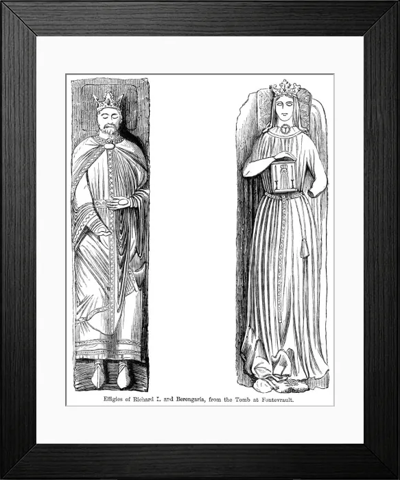Framed Print : Effigies of Richard I and Berengaria, from the tomb at Fontevrault Abbet, France Framed Print : Effigies of Richard I and Berengaria, from the tomb at Fontevrault Abbet, France