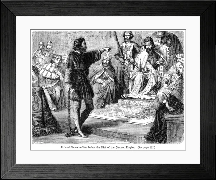 Framed Print : King Richard I (1157-1199) before the Diet of the German Empire, 19th century. Artist: Felix Henri Emmanuel Philippoteaux Framed Print : King Richard I (1157-1199) before the Diet of the German Empire, 19th century. Artist: Felix Henri Emmanuel Philippoteaux