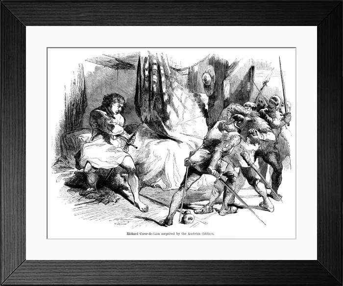 Framed Print : King Richard I (1157-1199) surprised by Austrian soldiers Framed Print : King Richard I (1157-1199) surprised by Austrian soldiers