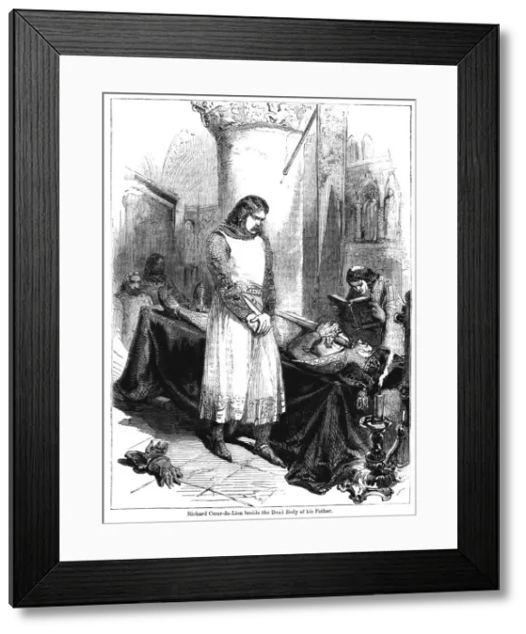 Framed Print : King Richard I beside the dead body of his father, King Henry II, 1189 Framed Print : King Richard I beside the dead body of his father, King Henry II, 1189