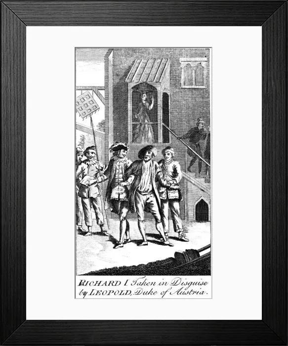 Framed Print : A disguised King Richard I (1157-1199) taken by Leopold, Duke of Austria Framed Print : A disguised King Richard I (1157-1199) taken by Leopold, Duke of Austria