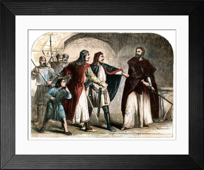 Framed Print : King Richard I (1157-1199) in prison Framed Print : King Richard I (1157-1199) in prison