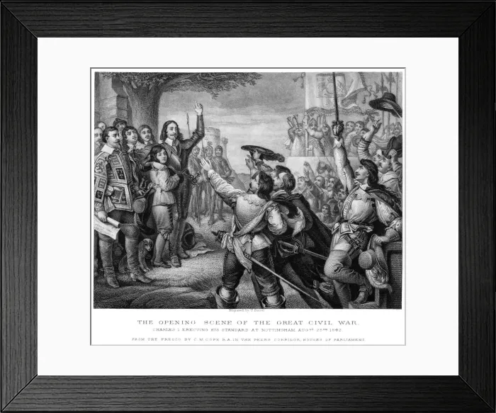 Framed Print : King Charles I (1600-1649) erecting his standard at Nottingham, 25th August 1642. Artist: Tim Bauer Framed Print : King Charles I (1600-1649) erecting his standard at Nottingham, 25th August 1642. Artist: Tim Bauer
