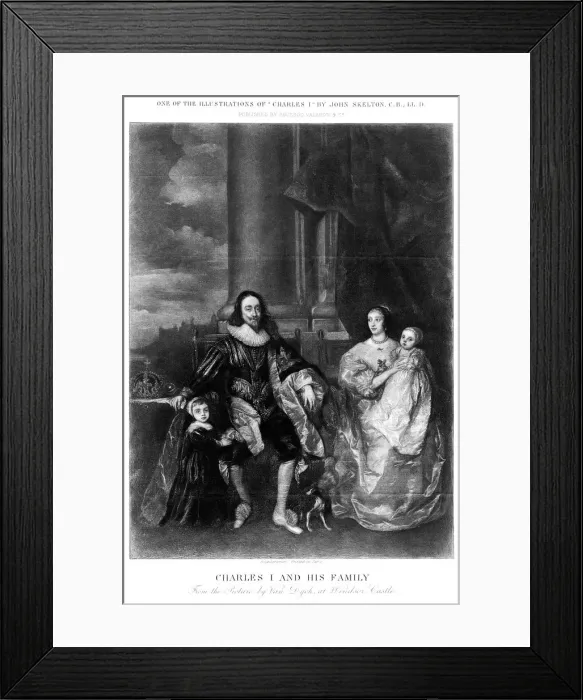 Framed Print : King Charles I (1600-1649) and his family. Artist: J Skelton Framed Print : King Charles I (1600-1649) and his family. Artist: J Skelton