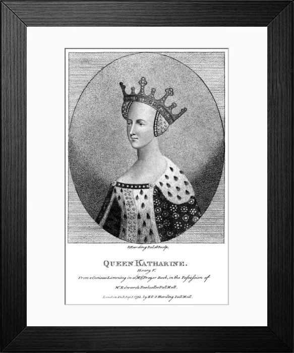 Framed Print : Catherine of Valois (1401-1437), queen consort of King Henry V, 1792. Artist: Harding Framed Print : Catherine of Valois (1401-1437), queen consort of King Henry V, 1792. Artist: Harding