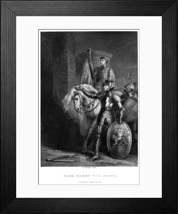 Framed Print : King Henry V (1387-14220), before Harfleur, 19th century. Artist: Richard Westall Framed Print : King Henry V (1387-14220), before Harfleur, 19th century. Artist: Richard Westall