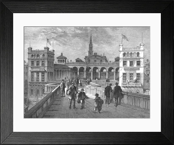 Framed Print : Hungerford Market from the bridge, 1850 (1897) Framed Print : Hungerford Market from the bridge, 1850 (1897)