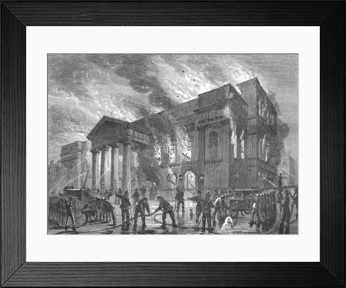 Framed Print : Burning of Covent Garden Theatre, 1856 (1897) Framed Print : Burning of Covent Garden Theatre, 1856 (1897)