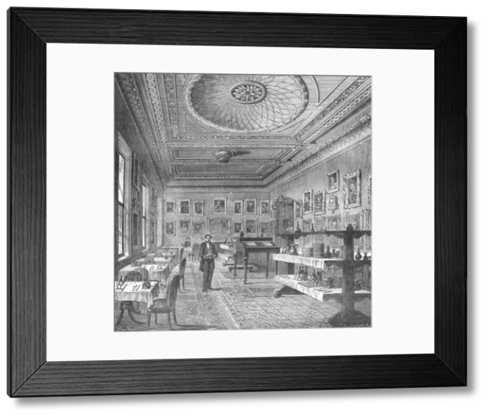 Framed Print : Dining Room of the Garrick Club, 1897 Framed Print : Dining Room of the Garrick Club, 1897