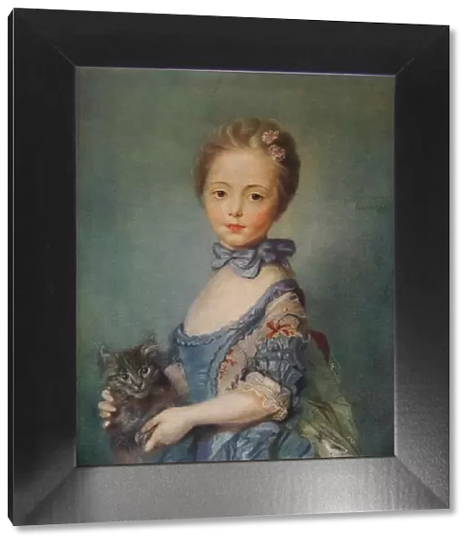 A Girl With Kitten, c1743. Artist: Jean-Baptiste Perronneau