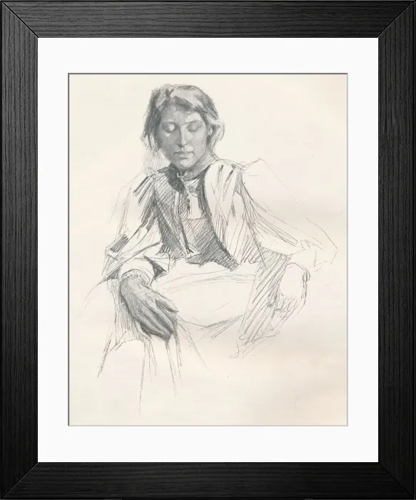 Framed Print : Study in Lead Pencil, c1897. Artist: Joseph Syddall Framed Print : Study in Lead Pencil, c1897. Artist: Joseph Syddall