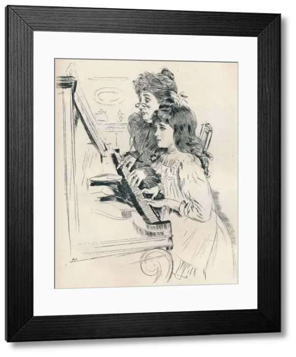 Framed Print : Ellen Et Sa Grandmere, c1897. Artist: Paul Helleu Framed Print : Ellen Et Sa Grandmere, c1897. Artist: Paul Helleu
