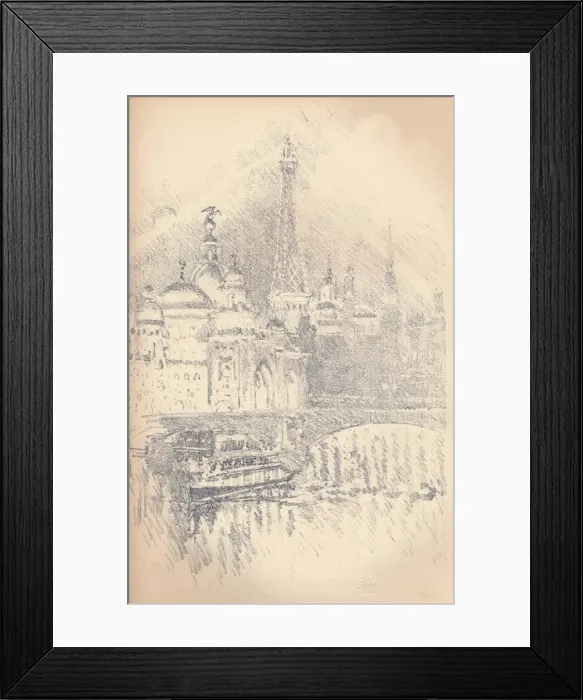 Framed Print : Early Evening Effect, Paris Exhibition, 1901. Artist: Joseph Pennell Framed Print : Early Evening Effect, Paris Exhibition, 1901. Artist: Joseph Pennell