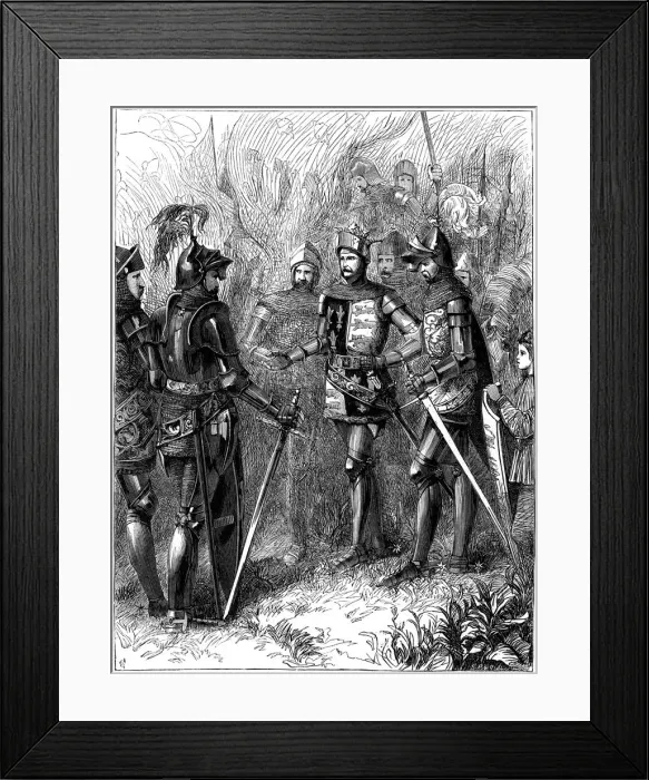 Framed Print : King Henry V (1387-1422) and the Sire de Helly at Agincourt, 1415 Framed Print : King Henry V (1387-1422) and the Sire de Helly at Agincourt, 1415