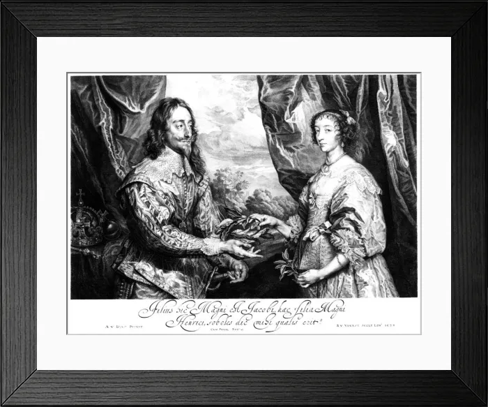 Framed Print : King Charles I (1600-1649) and Queen Henrietta Maria (1609-1669) Framed Print : King Charles I (1600-1649) and Queen Henrietta Maria (1609-1669)