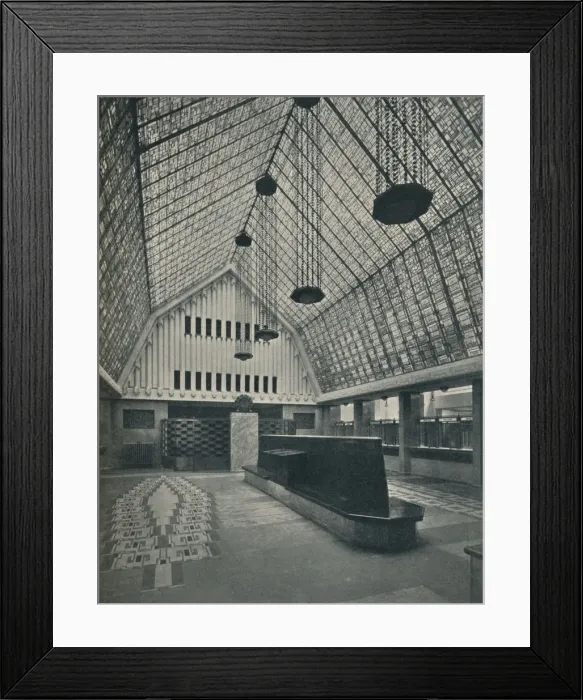 Framed Print : The Great Hall, Bank of Rotterdam, The Hague, 1920. Artists: Unknown, Hermann Friedrich Mertens Framed Print : The Great Hall, Bank of Rotterdam, The Hague, 1920. Artists: Unknown, Hermann Friedrich Mertens
