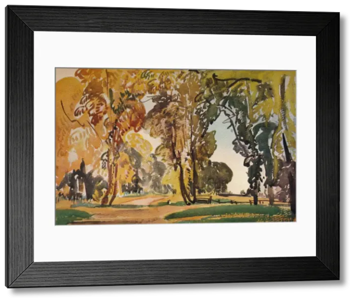 Framed Print : Betchworth Lane, October, 1917. Artist: Evelyn Cheston Framed Print : Betchworth Lane, October, 1917. Artist: Evelyn Cheston