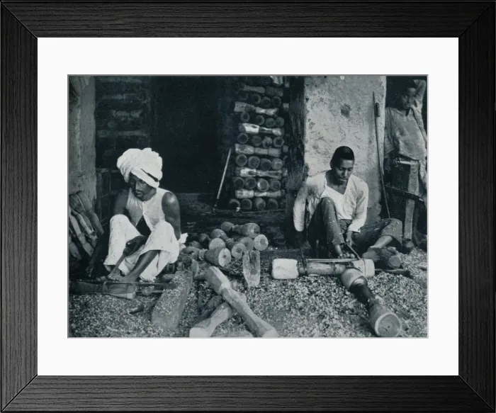 Framed Print : Turning wooden bed legs, c1942 Framed Print : Turning wooden bed legs, c1942