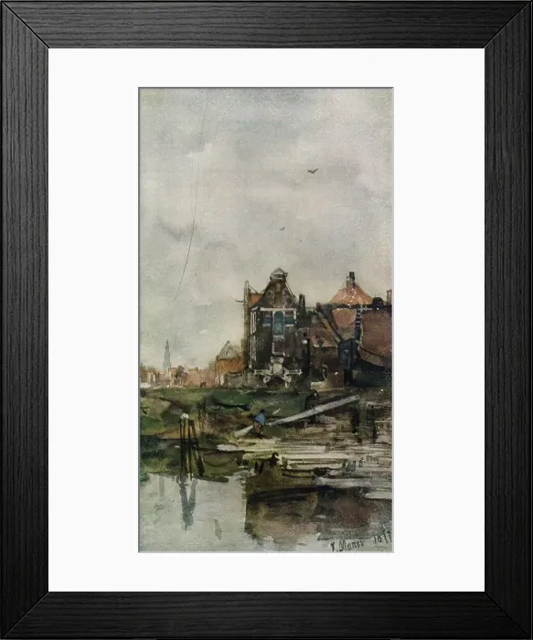 Framed Print : Old Houses, Amsterdam, c1870. Artist: Jacob Henricus Maris Framed Print : Old Houses, Amsterdam, c1870. Artist: Jacob Henricus Maris