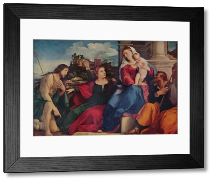 Framed Print : Sacred Conversation, c1525. Artist: Jacopo Palma il Vecchio Framed Print : Sacred Conversation, c1525. Artist: Jacopo Palma il Vecchio