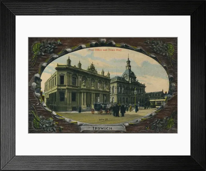 Framed Print : Post Office and Town Hall, Ipswich, Suffolk, c1905