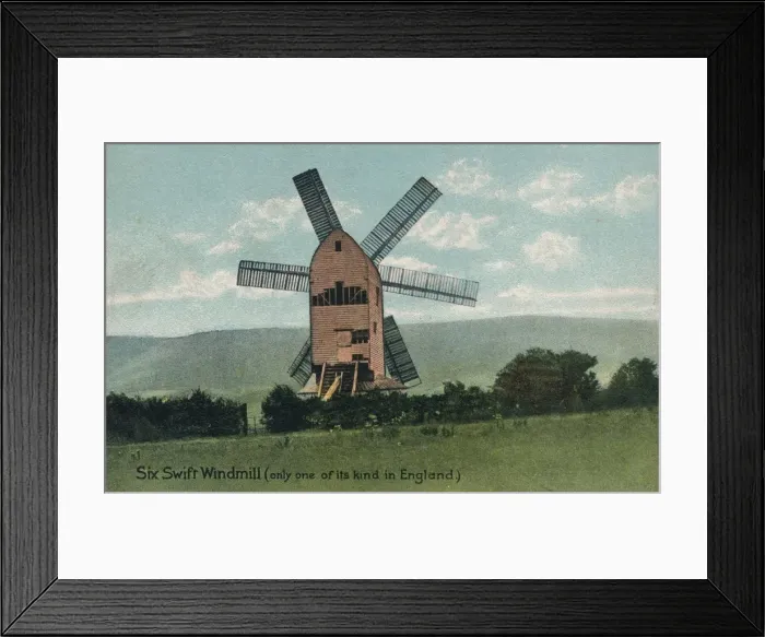 Framed Print : Six Swift Windmill, Kingston, near Lewes, Sussex, c1905 Framed Print : Six Swift Windmill, Kingston, near Lewes, Sussex, c1905