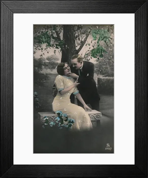 Framed Print : Romantic postcard, c1910 Framed Print : Romantic postcard, c1910