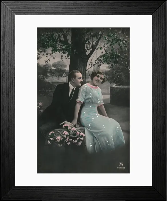 Framed Print : Romantic postcard, c1910 Framed Print : Romantic postcard, c1910
