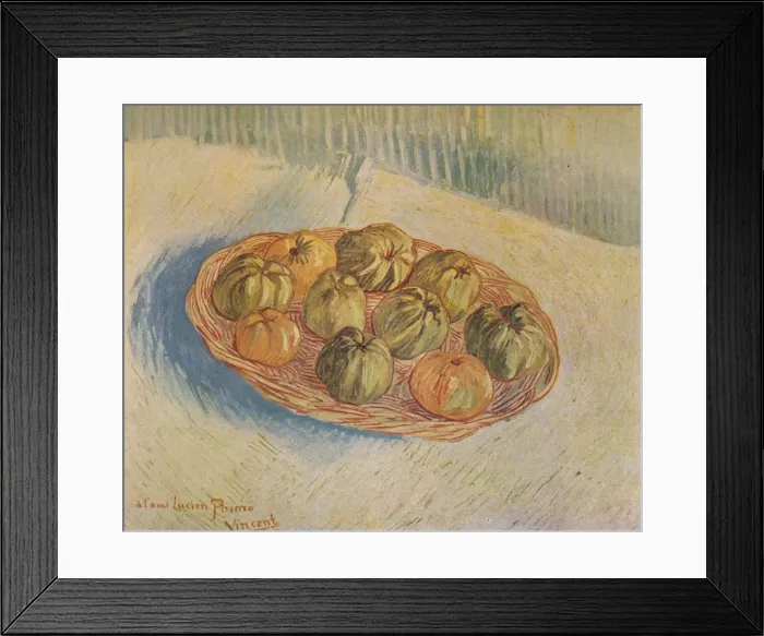 Framed Print : Panier Rempli De Pommes, 1887. Artist: Vincent van Gogh Framed Print : Panier Rempli De Pommes, 1887. Artist: Vincent van Gogh