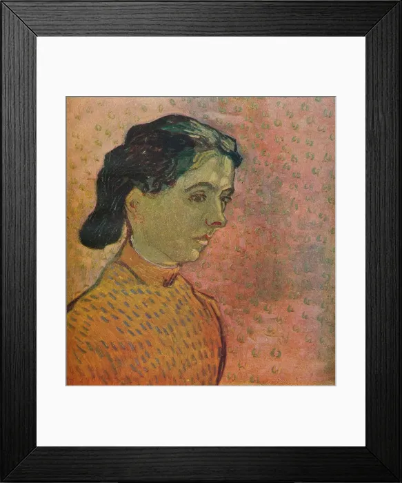 Framed Print : Portrait De Jeune Fille Sur Fond Rose, 1888. Artist: Vincent van Gogh Framed Print : Portrait De Jeune Fille Sur Fond Rose, 1888. Artist: Vincent van Gogh