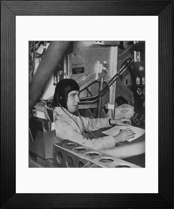 Framed Print : RAF flight engineer on board an aircraft, c1940 (1943)