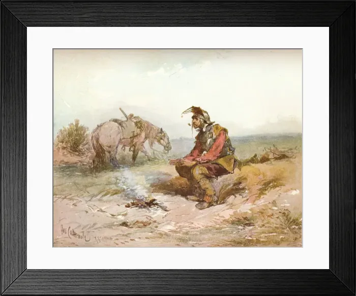 Framed Print : Langham Sketch: The Bivouac, c1885. Artist: Charles Cattermole Framed Print : Langham Sketch: The Bivouac, c1885. Artist: Charles Cattermole