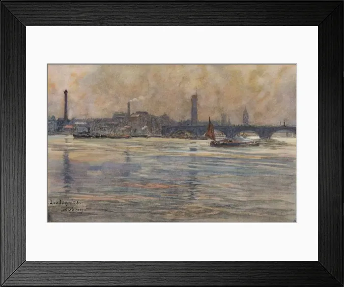 Framed Print : The Thames, London, c1893. Artist: Frederic Houbron Framed Print : The Thames, London, c1893. Artist: Frederic Houbron